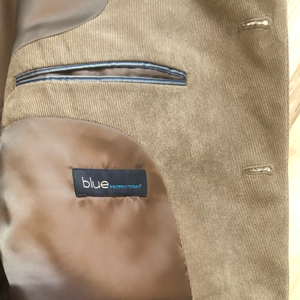 Pronto Uomo Blue Grey Taupe Blazer - Picture 9 of 13